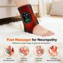 2PCS Cordless Neuropathy Foot Massager, Ankle Massager for Pain Relief, Ankle Heating Pad Plantar Fasciitis Relief, Black