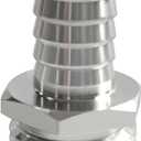 Beduan Stainless Steel Garden Hose Swivel Fitting 1/4" Barb x 3/4" GHT Male Thread Adapter Connector Garden Hose Repair with Hose Clamp