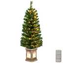 4-ft Pre-Lit Potted Christmas Tree Artificial Entrance Décor with 3 Lighting Modes