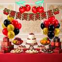 Outus Cheetah Cherry Birthday Decorations Cheetah Print Party Decorations Leopard Brithday Banner Cherry Foil Balloons Red and Black Leopard Print Balloons for Women Birthday Party Decor Supplies