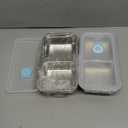 2Pcs Stainless Steel Snack Containers, 2 Compartments Portable Food Storage Bento Boxes with Lids, Divided Meal Prep Lunch Box Food Container Dishwasher Safe