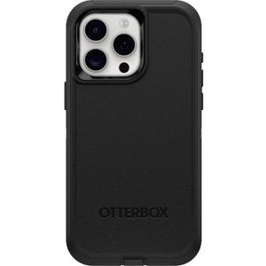 OtterBox iPhone 15 Pro MAX (Only) Defender Series Case - Black, screenless, Rugged & Durable, with Port Protection, Includes Holster Clip Kickstand