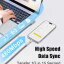 60W USB C to USB C Cable 10FT,180°Rotation Long USB C Cable Fast Charging, Nylon Braided Type C Charger Cord for iPhone 17/16/15,MacBook,iPad,Samsung ﻿