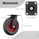 Houseables 8 Inch Caster Wheels, Swivel Wheels, Rubber Casters, Large, for Cart, Heavy Duty, Outdoor, Off Road, Offroad, All Terrain, Flat Free Tire, No Flat, Industrial, Castor, Dolly, Utility Cart