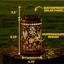 Solar Lanterns Outdoor Waterproof | Hummingbird Solar Lantern for Garden, Hanging Solar Light Decorative, Solar Hummingbird Lights, Garden Lantern Decor Gift