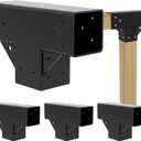 Pergola Kit T Shaped 4x4(Actual: 3.64"x3.64")-4 Pack Pergola Bracket 4x4-3 Way DIY Woodworks Gazebo Brackets Kit with Screws for Wood Beams-Elevated Wood Stand T Brackets for Sunroom Carport Cabin