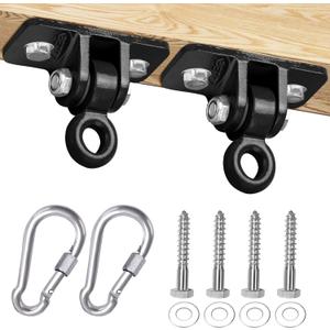 BETOOLL 2400 lb Capacity Heavy Duty Swing Hangers for Wooden Sets Playground Porch Indoor Outdoor & Hanging Snap Hooks Black of 2 (Black 2PCS)