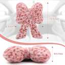 Macarrie 2 Pcs Car Neck Pillow Plush Butterfly Bow Car Headrest Pillow Comfortable Seat Neck Support Cute Head Rest Accessories for Driving Travel Driver Chair Girl Style Interior Decor (Pink Leopard)