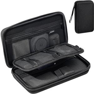 ProCase Large Hard Travel Electronic Organizer Case for MacBook Power Adapter Chargers Cables Tech Organizer Hard Drive USB Flash Disk SD Card Portable Electronics Accessories Bag -Black