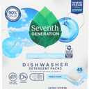 Seventh Generation Dishwasher Detergent Packs Free & Clear for sparkling dishes Dishwasher tabs 45 count