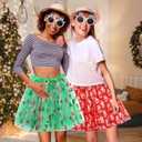Mepase 6 Set Christmas Tutu Costume Tutu Tulle Skirts Sunglasses for Women Adults Christmas Winter Cosplay Party Favors