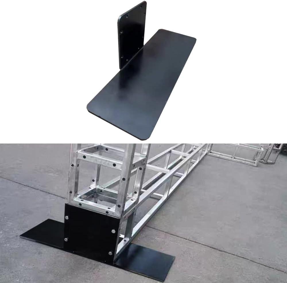 Heavy Duty Black Truss Base Stand  8"x8" Compatible, Stable Support for Trade Show Booths, Stage Lighting, and Event Displays