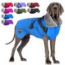 Doglay Dog Coat with Harness, Reflective Warm Dog Jacket Waterproof Puppy Winter Coat for Cold Weather, Adjustable Fleece Jacket for Small Medium Large Dogs, 3XL