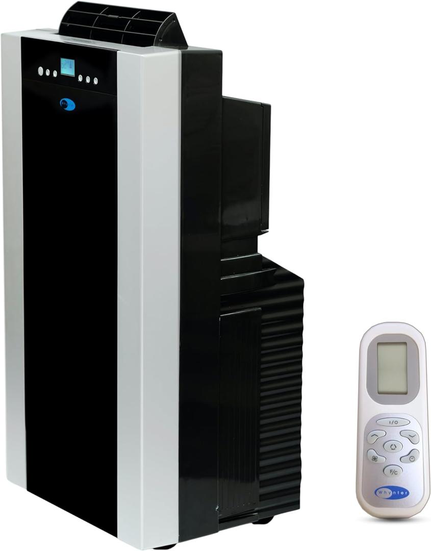 Whynter Portable Air Conditioner 14,000 BTU with Dual Hose Dehumidifier & Cooling Fan for 500 Sq Ft Rooms, Includes AC Unit Window Kit, ARC-14S (9,500 SACC)