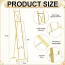 Feifeiya 1 Pack Gold Easel Stand for Sign, 53'' H Metal Display Easel Heavy Duty Large Poster Stand for Wedding Welcome Sign Art Painting Home Poster Photo Mirror, with Chain Support Structure