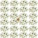 24 Bundles Peonies Artificial White Flowers Bouquet, Lifelike Silk Fake Peonies with Stems for Home Table Centerpieces, Wedding, Party & DIY Bridal Floral Arrangements (White)