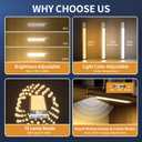 Under Cabinet Lights,76 LED Operated Motion Sensor Light Indoor,1500mAh USB Rechargeable Closet Lights, 4 Pack Magnetic Dimmable Closet LightsWireless Under Counter Lights for Kitchen, Stairs (9.5inch - 4pack)