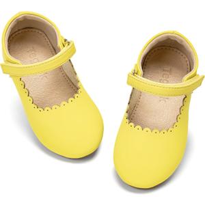Girls' Vintage Mary Jane Ballet Flats - Shiny Patent Leather Party Shoes (10 Toddler, Tf516-sunbeam Yellow)