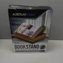 AboveTEK Book Stand for Reading with Storage, Adjustable Bamboo Book Holder with Soft Lap Cushion, Cookbook Stand, Hands-Free Book Reading Stand for Bed, Desktop & Kitchen Counter