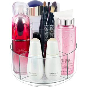 360 Rotating Makeup Organizer Clear Lazy Susan Organizer for Vanity, Cosmetic Display Cases for Bathroom Countertop, Makeup Storage Organizer, Desktop Dresser Sundries Storage Boxes