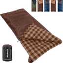 KingCamp Sleeping Bag for Adults, 100% Flannel XL Big and Tall | Cold Weather Warm Sleeping Bags with Compression Sack Portable Waterproof Gear Accessories for Outdoor Camping, 75" x 33" | 5°~39°F COFFEE, Left Zip