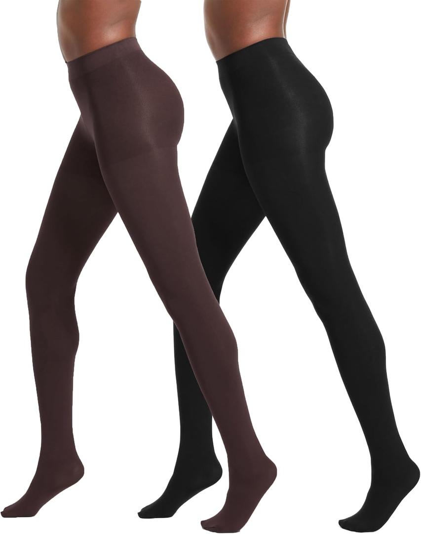 No nonsense Women's Super Opaque Control Top Tights 90 Denier Soft High Waist Pantyhose (Medium)
