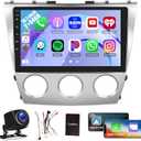 Hikity 2+64GB for (Manual A/C) Toyota Camry 2006-2011 Radio 10.1 Inch Touchscreen Car Radio Wireless Carplay Android Auto Support GPS Navigation WiFi Bluetooth FM EQ Backup Camera
