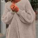 dowerme Women Open Front Cardigans Trendy Fall Long Sleeve Drop Shoulder Soft Knit Slouchy Sweater Winter Outerwear 2025 (M)