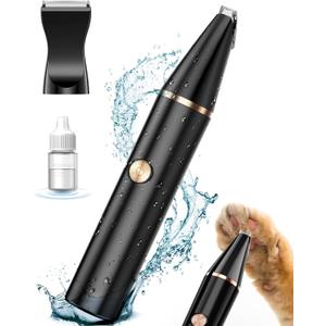 oneisall 2 Speed Cat Clippers with Double Blades, Rechargeable Cordless Small Cat Paw Trimmer, Low Noise for Trimming Dog's Hair Around Paws, Eyes, Ears, Face, Rump (Black)
