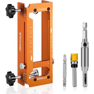 Door Hinge Jig, Router Template Fits, Aluminum Alloy Door Hinge Mortiser for Door Hinges 2.5" to 5" Length and Thicknesses, Square Corner Hinge 1/4" Radius, 5/8" Radius
