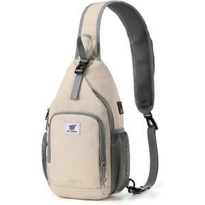 SKYSPER Sling Bag RFID Crossbody Sling Backpack Cross Body Shoulder Bag Travel Hiking Daypack for Women Men (Beige)