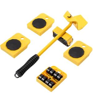 Vivicreate Furniture Lifter Mover Tool Set with Wheels Heavy Duty Moving Dolly Kit for Sofa Bed Cabinet Washing Machine Appliance Sliders Rollers Easy Moving Tool llantas para Mover muebles (Yellow)