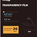 Koala Laser Transparency Film, Color Transparent Paper for OHP, Clear Overhead Projector Film 8.5x11 inches for Laser Jet Printer and Copier, Double-sided Printing Photo Transparent Film 20 Packs