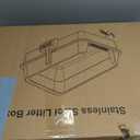 XL Stainless Steel Litter Box with Lid, Extra Large High Sided Metal Cat Litter Box with Mat and Scooper, Easy Clean, Non Stick & No Smell
