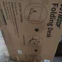 JOYMOOP 47.2" Black Folding Desk, No Assembly, Wooden Top, Large Size