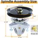 918-06991 Spindle Assembly for Craftsman T110 Huskee 42" Decks | with 756-05034A Idler Pulley 1/2x97 954-04060C Belt Deck Wash Kit for Huskee LT4200 Craftsman T1200 Troy Bilt Pony 42" Mowers