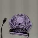 TriPole Desk Fan USB Powered Small Portable Fan, 3 Speeds Adjustable Strong Breeze Mini Personal Fan, 360° Rotation Quiet Plug In USB Fan for Desktop Bedroom Office Table Travel, Purple, 4.9ft Cable