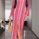 YouSexy Women's Sexy Swimsuit Crochet Maxi Dress Long Sleeve Long Beach Cover Up Dress (XL)