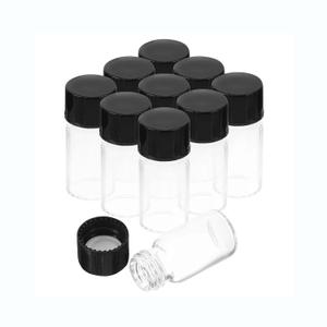 20PCS 4mL Clear Glass Sample Vials, 1 Dram Borosilicate Glass Vial with Screwcap, PE Liner Sample Containers Lab Vial Liquid Sampling Glass Oil Bottle