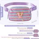 Fanny Pack for Girls,Birthday Easter Gifts,Chenille Initial Letter Girls Crossbody Bag,Preppy Teen Belt Bag for Graduation Travel Gifts,Cute Sequin Trendy Stuff. (K, Purple)