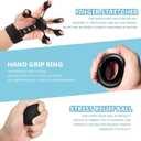 5 PCS Grip Strength Trainer Kit, Hand Gripper Strengthener, Forearm Strengthener, Finger Strengthener, Finger Exerciser, Stress Relief Ball, Forearm Workout Ring for Muscle Building and Injury Recover