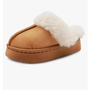 Girls Platform Slippers Kids Fuzzy House Slippers Cozy Memory Foam Winter Fluffy Warm House Shoes Soft Non-Slip Bedroom Slipper Slides for Indoor Outdoor, Size 37