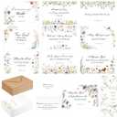 50 Pack Religious Christian Thank You Cards Bulk with Scripture and Envelopes Bible Verse Greeting Cards of Encouragement Inspirational Baptism Note Cards, 4 x 6 Inch (Wildflower)