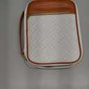 Bible Cover Case for Women - Quilted Large PU Leather Bible Carrying Book Case with Handle, Bible Bag Study Supplies Bible Carrier & Christian Gift for Women (Brownish White)