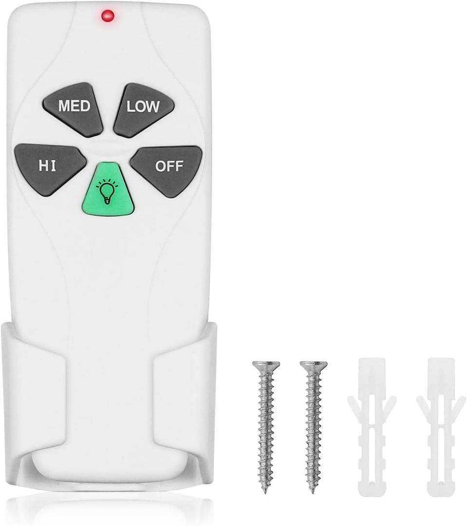 FAN-53T Ceiling Fan Remote Control, Replacement for Hunter, Hampton Bay, Harbor Breeze, Kichler, Replace 2AAZPFAN53T L3HFAN11T FAN-11T L3HFAN35T1 FAN-35T KUJCE9103 CHQ8BT7030T CHQ7030T UC7030T FAN-53T