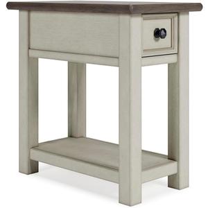 Signature Design by Ashley Bolanburg Narrow End Table, Charging Station, 14" W x 24.13" D x 24.13" H