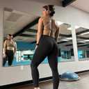 YEOREO Amplify Leggings for Women Seamless Scrunch Leggings Butt Lifting Gym High Waisted Athletic Leggings (Black, L)