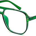 FEISEDY Blue Light Blocking Glasses Fake Nerd Clear Square Computer Lightweight Pilot Glasses Frame Oversized B2866