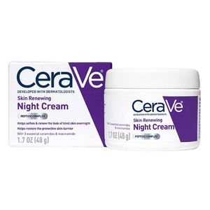 CeraVe Skin Renewing Night Cream, Niacinamide, Peptide Complex, and Hyaluronic Acid Moisturizer for Face, 1.7 Ounce