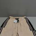 Hongsui Women's Wide Leg Pants Drawstring High Rise Side Striped Slouchy Palazzo Pants with Pockets (Large, Khaki)